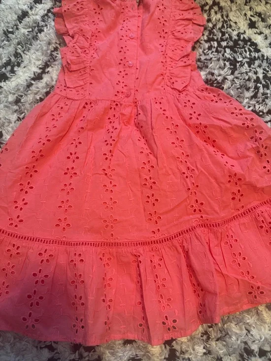 Janie and Jack Coral Eyelet Ruffle Dress - Picture 4 of 4